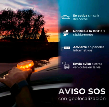 Baliza Emergencia V16 con Geolocalizacion Homologada DGT 3.0 Luz de Emergencia EXTRASTAR homologada y autorizada por DGT, tarjeta SIM incluída, cobertura hasta 2038