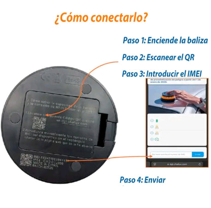 Baliza Emergencia V16 con Geolocalizacion Homologada DGT 3.0 Luz de Emergencia EXTRASTAR homologada y autorizada por DGT, tarjeta SIM incluída, cobertura hasta 2038